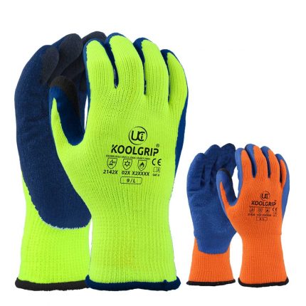 Hi-vis/Blue Latex Palm Coated Glove pack of 10