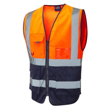 Lynton ISO 20471 Class 1 Superior Waistcoat Orange/Navy